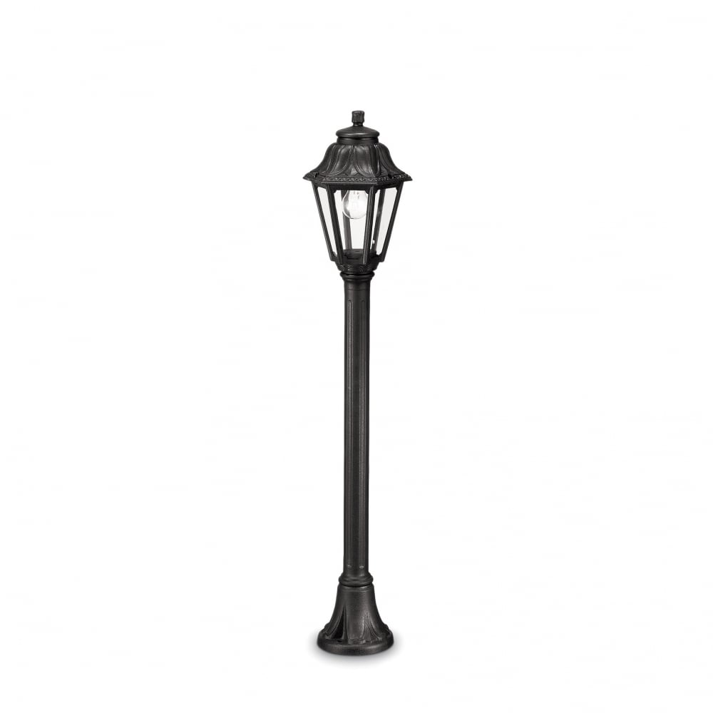 Anna Resin Pathway Lantern Light with 6 Sided Lantern, Black