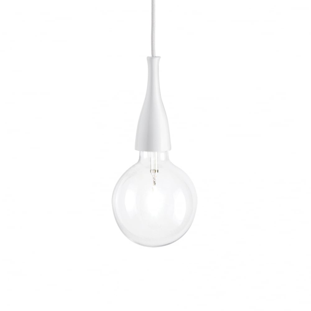 Minimal Single Pendant Light White