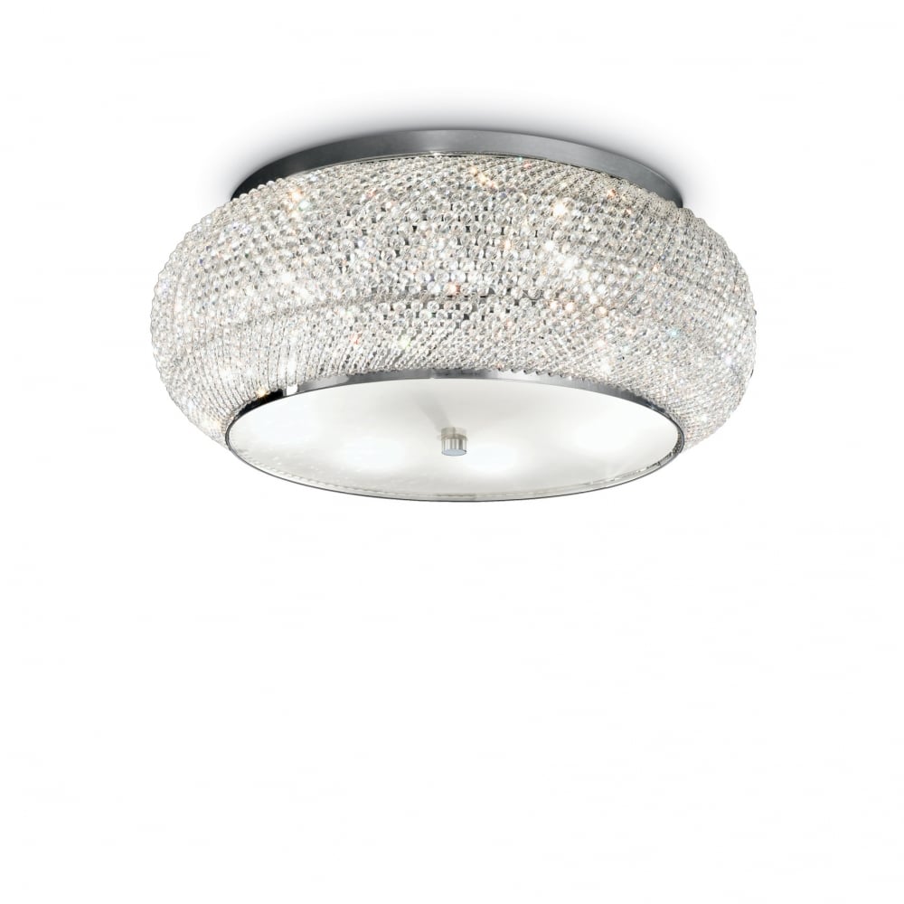 Pasha' Chrome 10 Bulb Ceiling Light