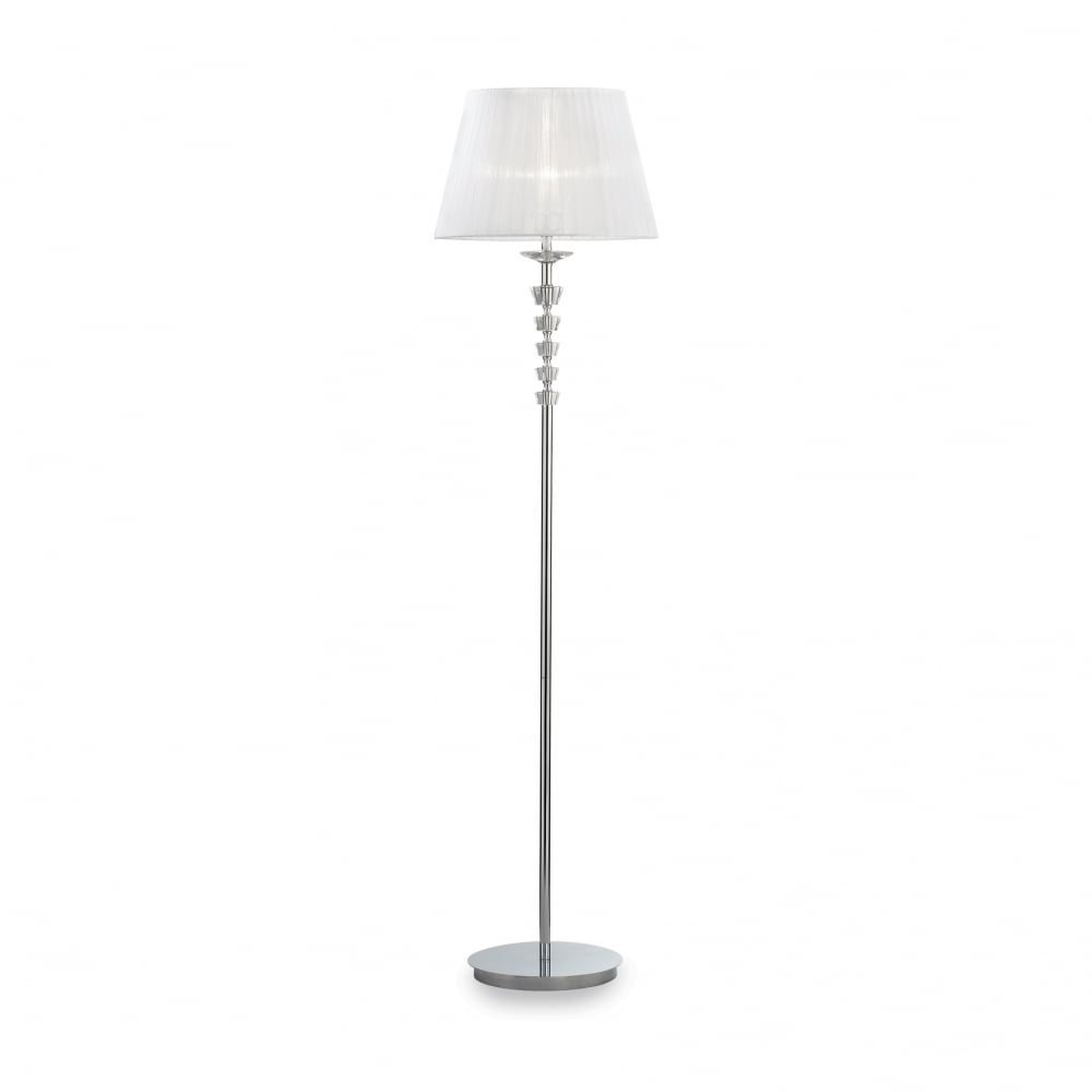 Pegaso Large Chrome Floor Lamp with Shade