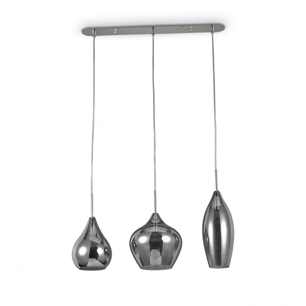 Soft 3 Bulb Pendant Light Chrome