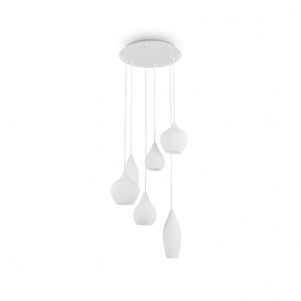 Soft 6 Bulb Pendant Light White