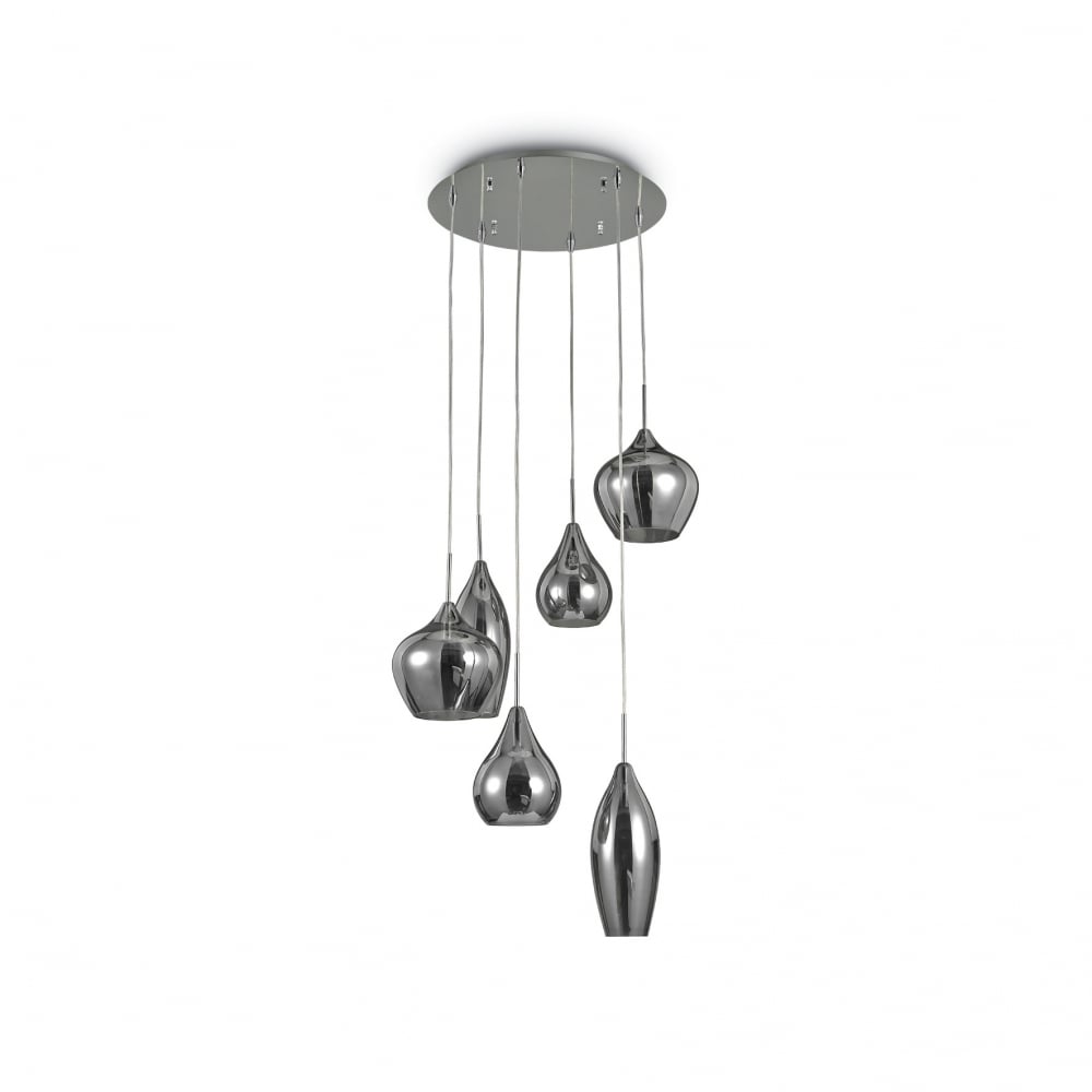 Soft 6 Pendant Smoke Glass Cascade