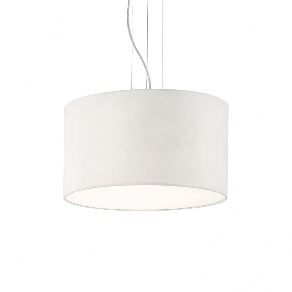 Wheel 5 Bulb Drum Shade Pendant 565cm, White