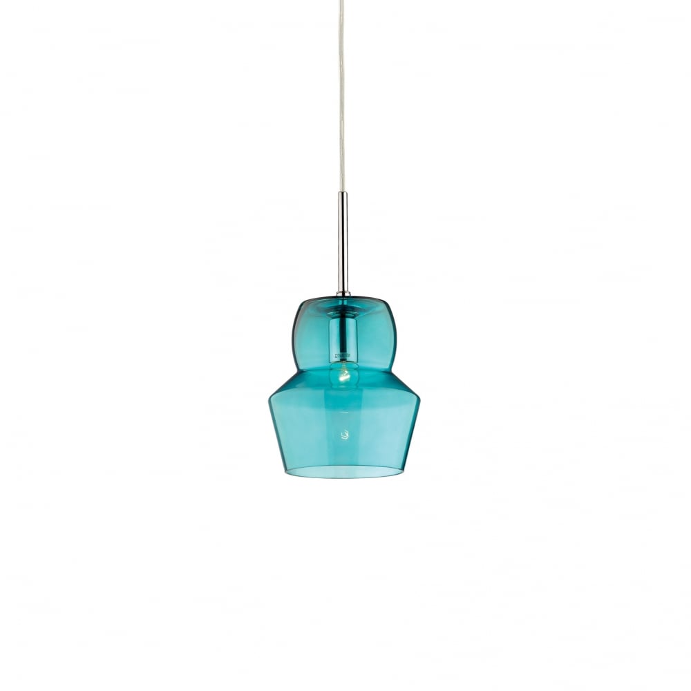 Zeno Mini Turquoise Glass Pendant Shade Light