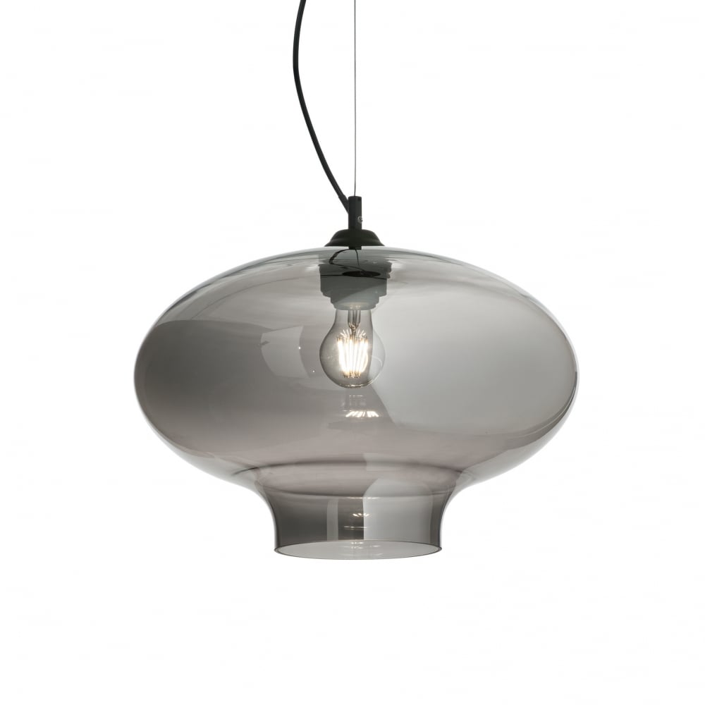 Bistro Single Pendant Light Round Fume