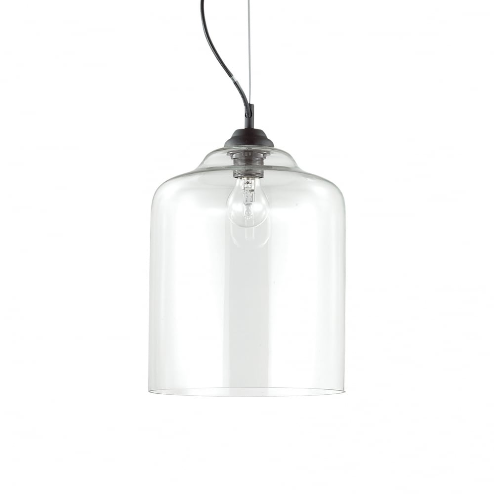 Bistro Single Pendant Light Square Transparent