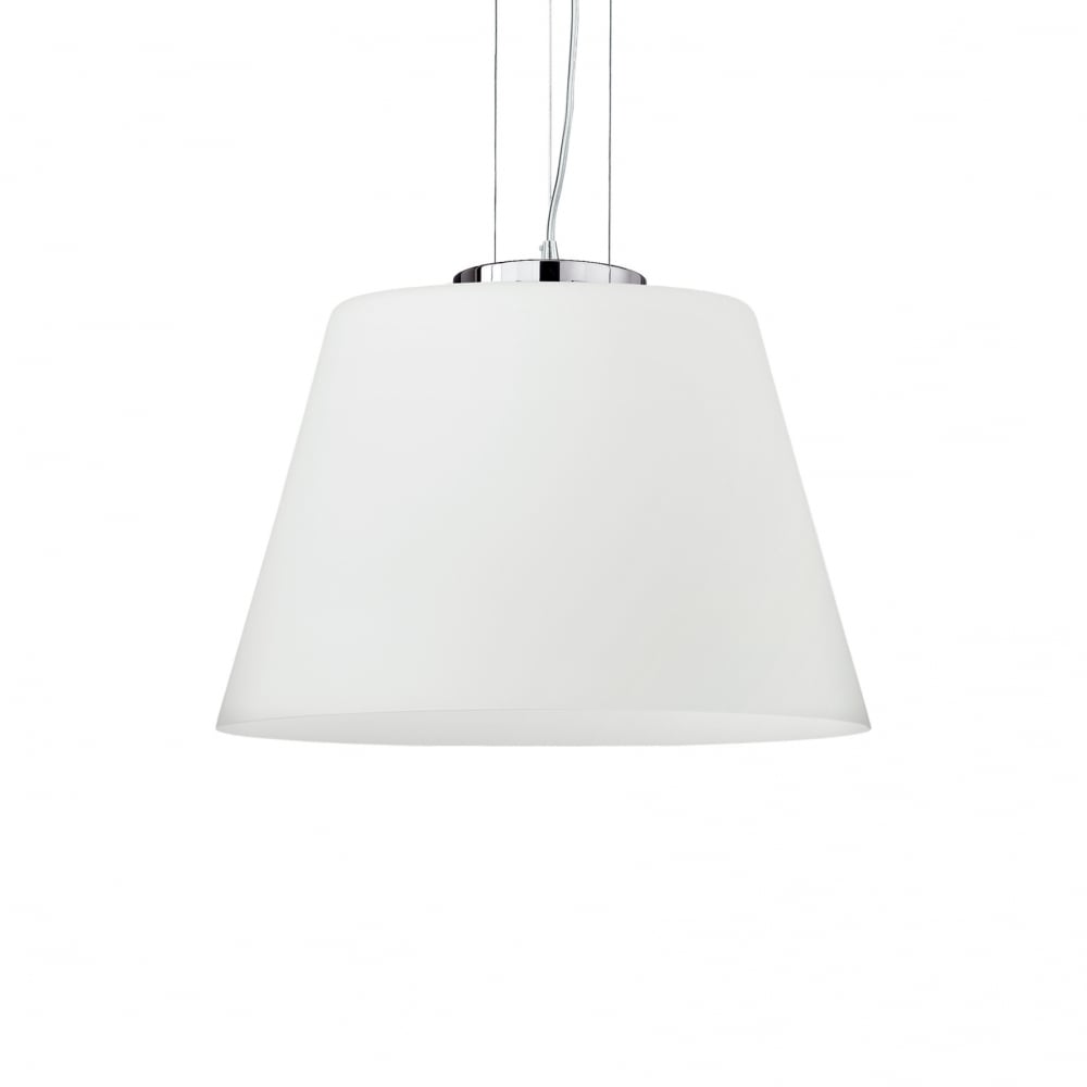 Cylinder Single Pendant Light D40 White