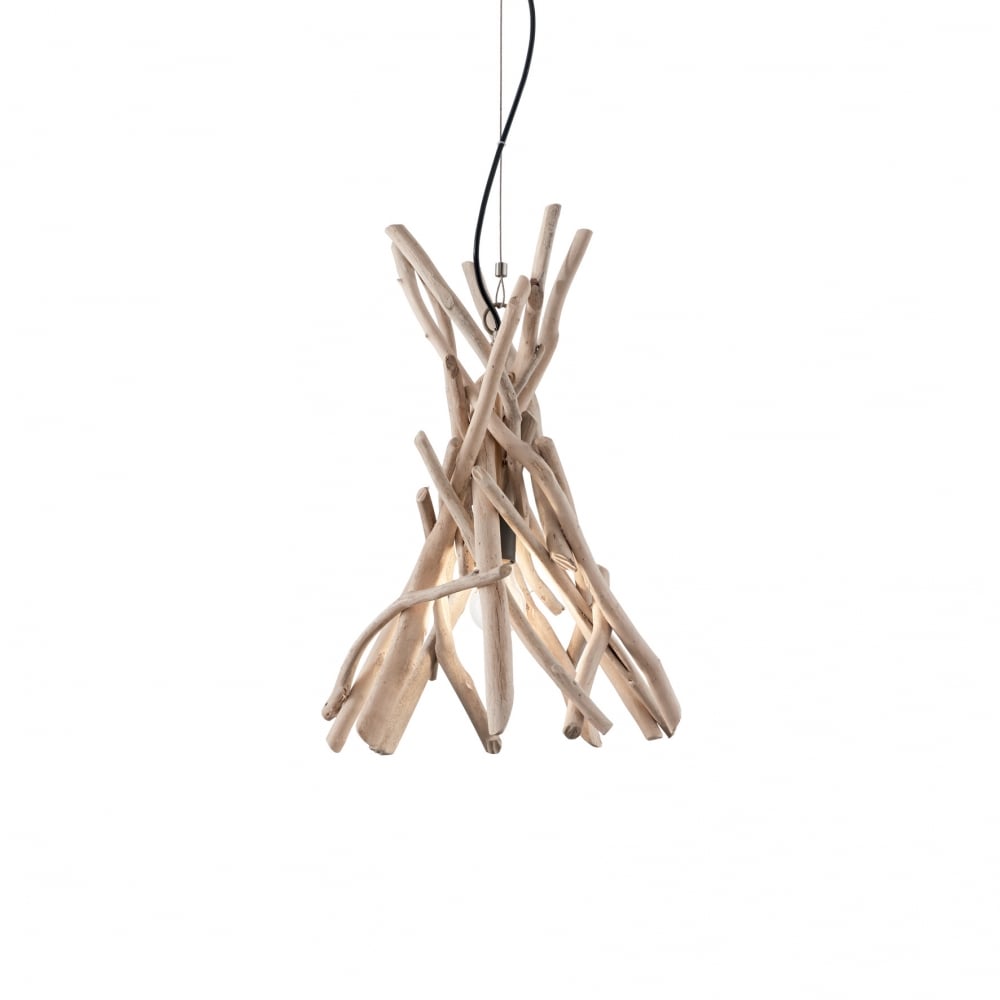 Driftwood Natural Wooden Stick Ceiling Pendant 1 Light