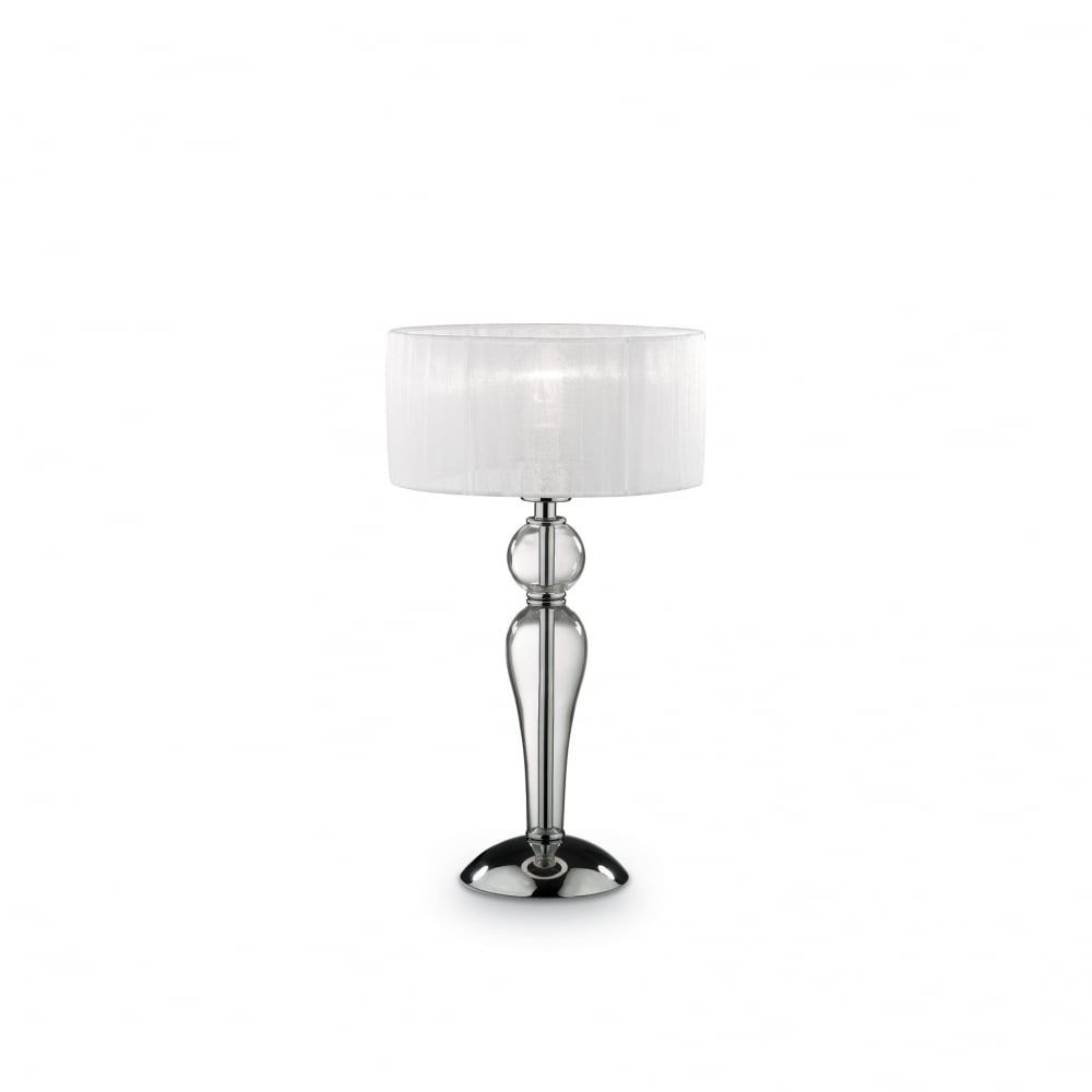 Duchessa Modern Elegant Small Standing Table Lamp With White Shade