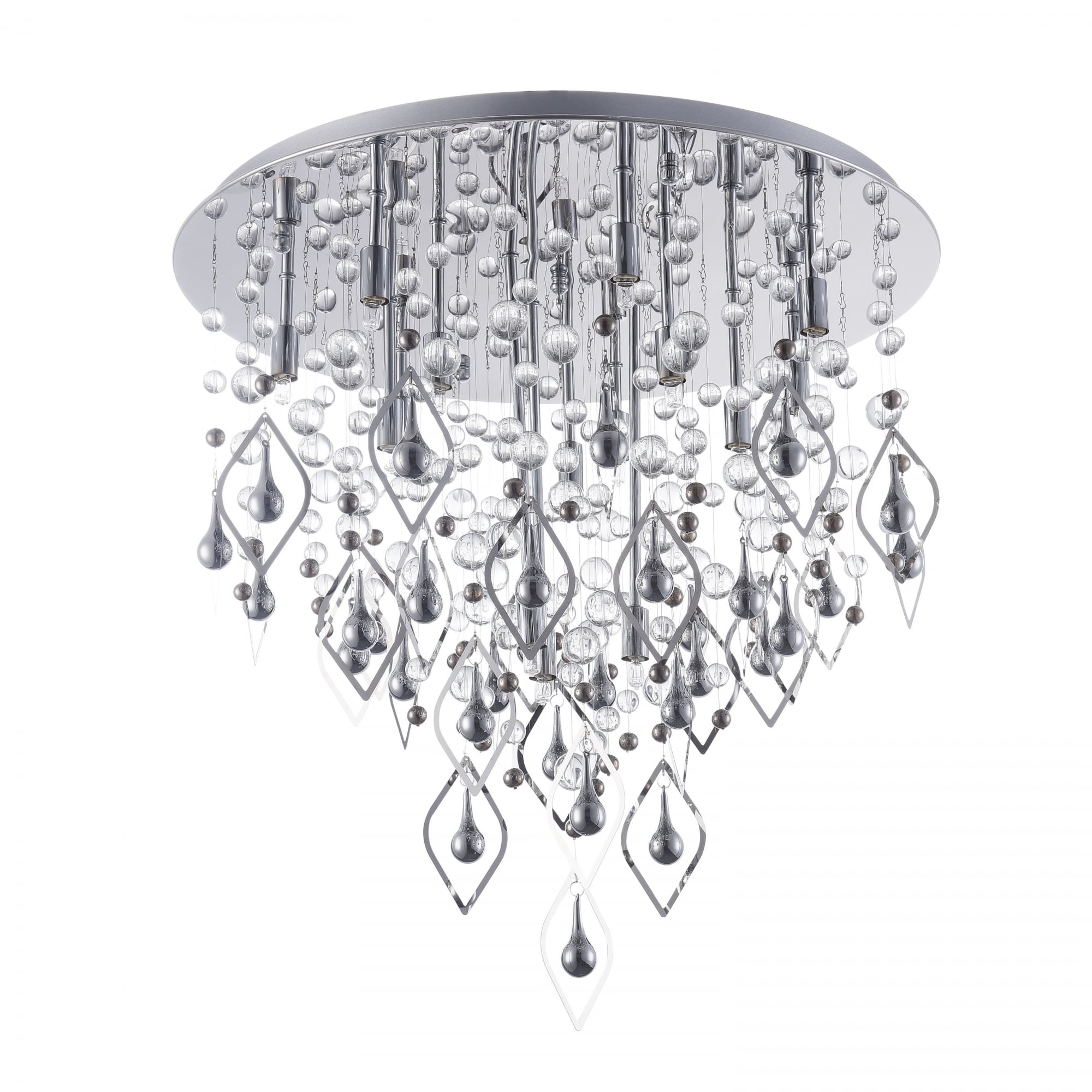 Lago Modern Crystal Ceiling Light with Hanging Diamantes