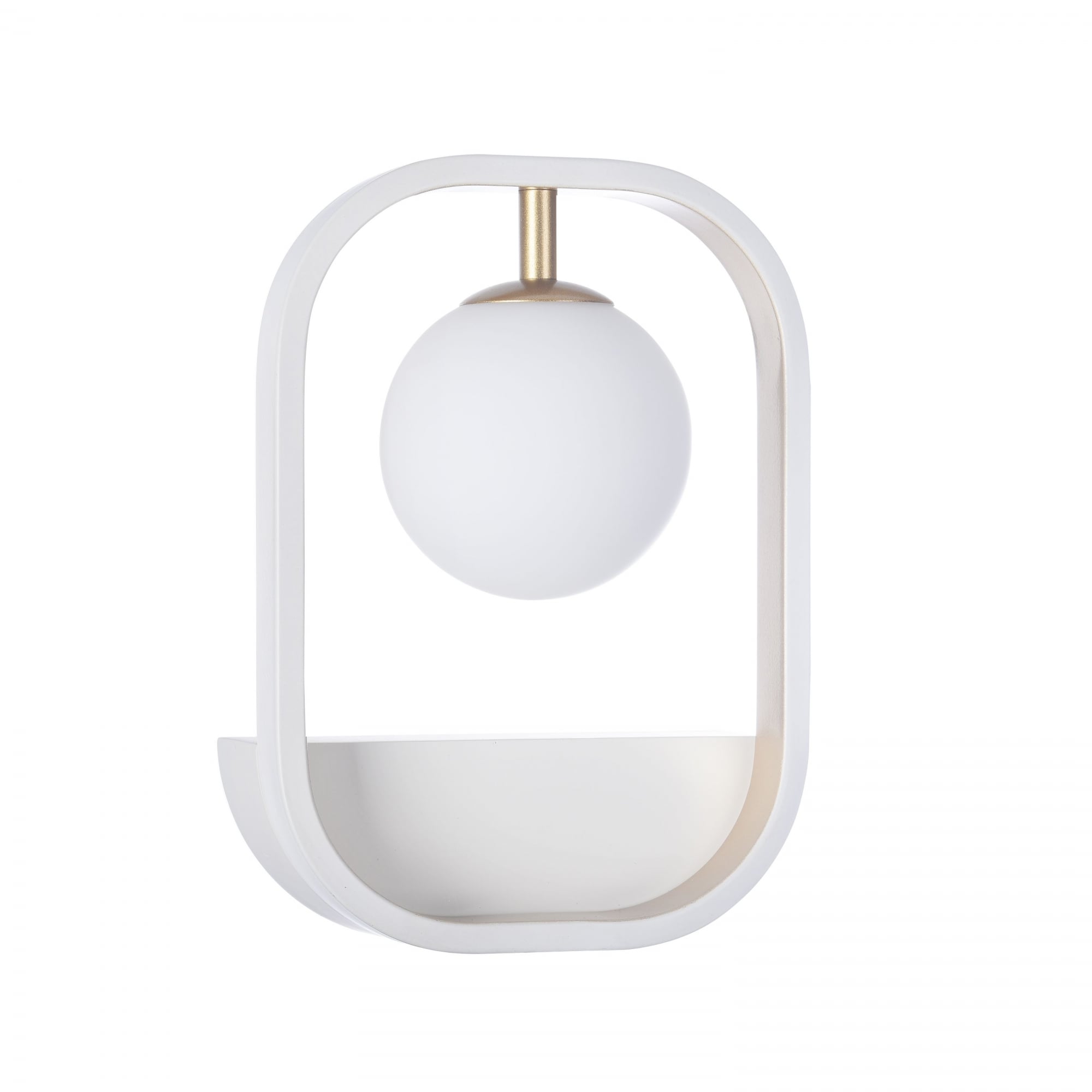 Avola Modern Sconce, White + Gold