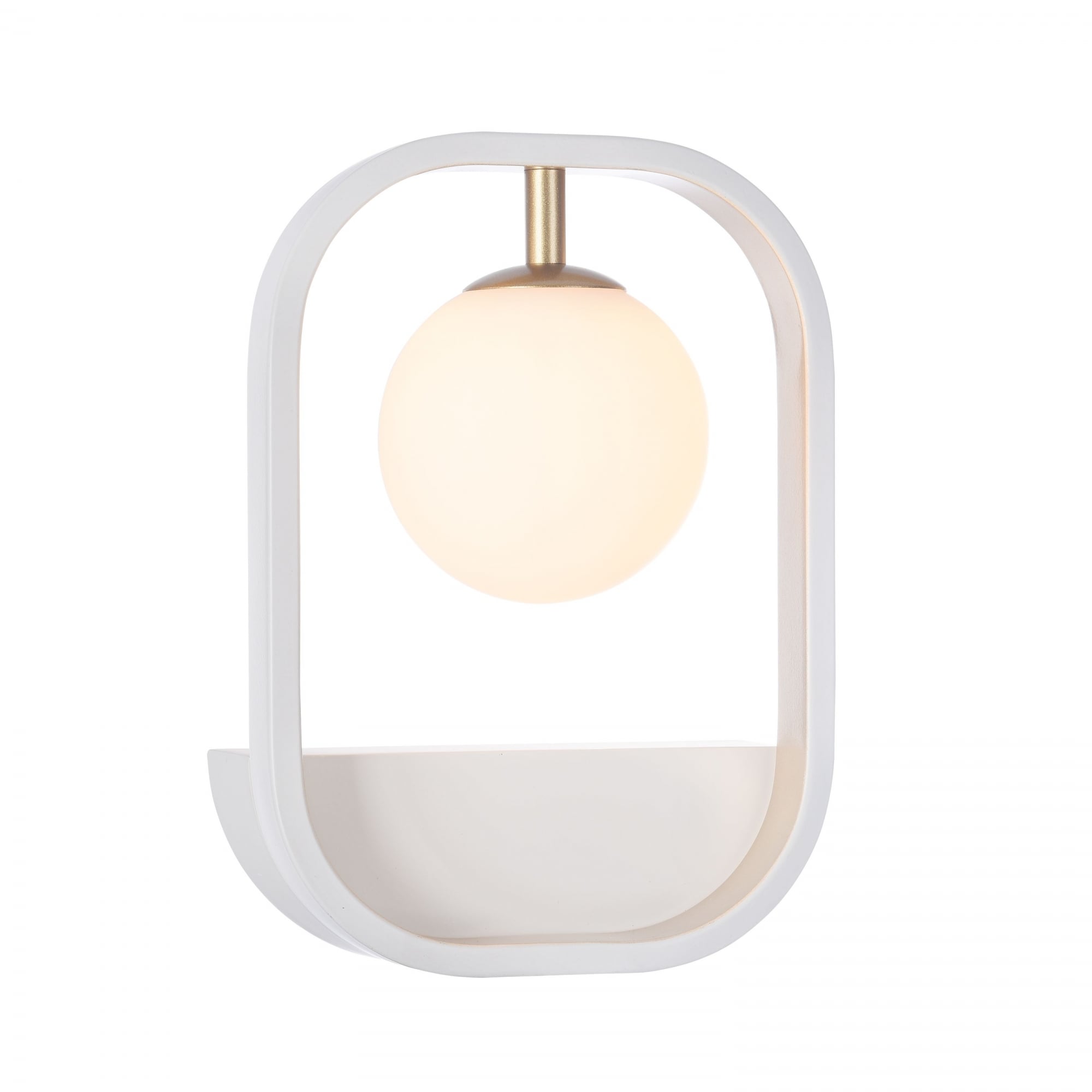 Avola Modern Sconce, White + Gold