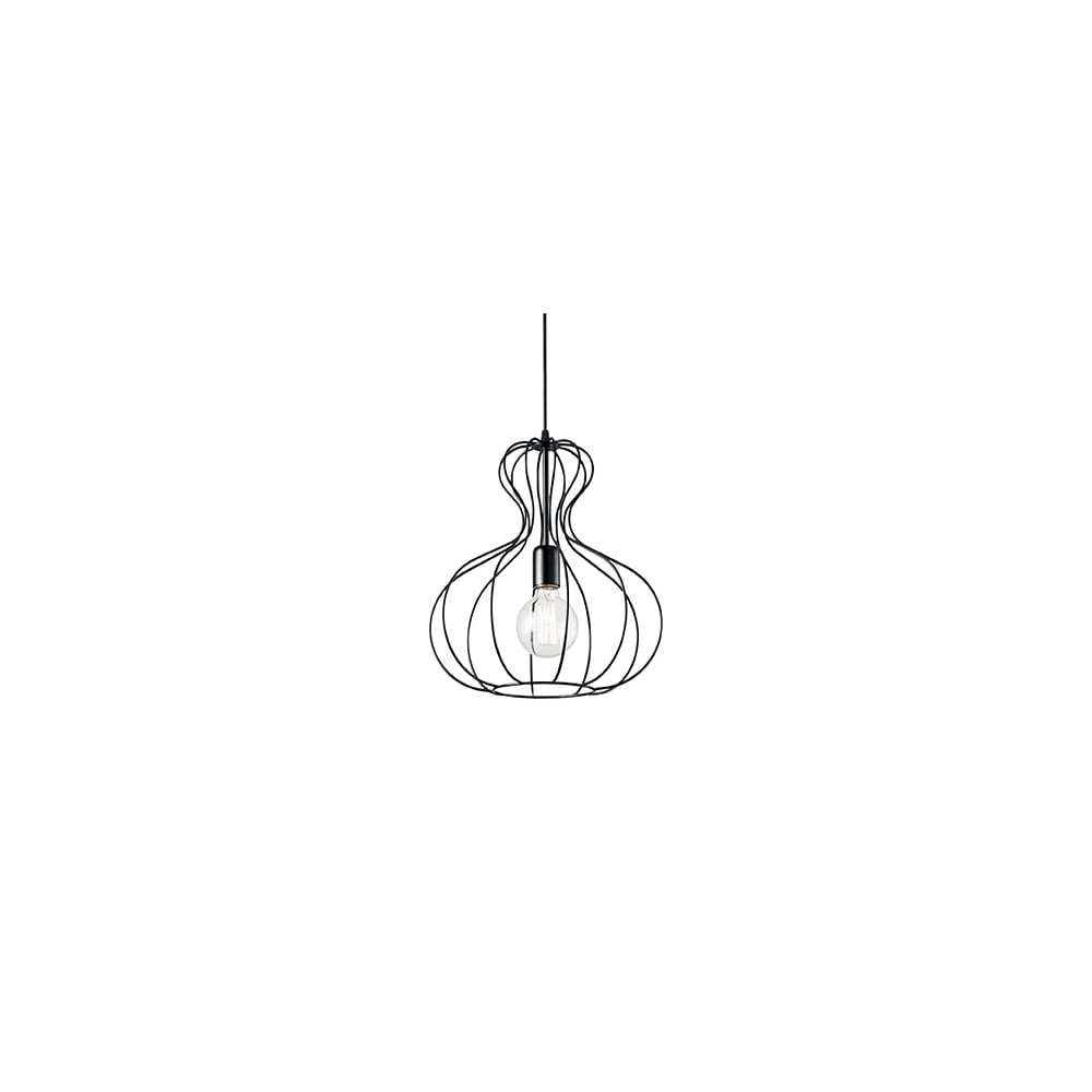 Ampolla Black Single Bulb Type Wire Cage Pendant