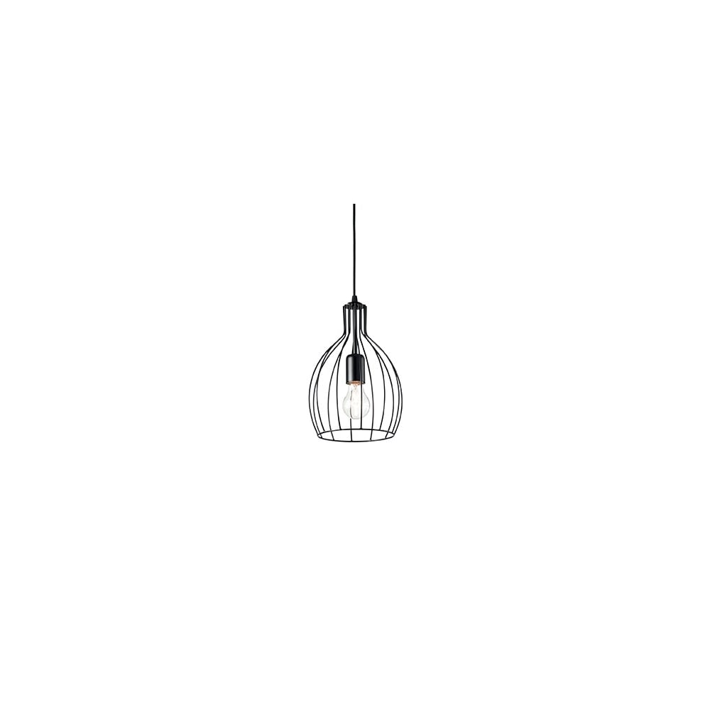 Ampolla Black Single Cone Wire Cage Pendant