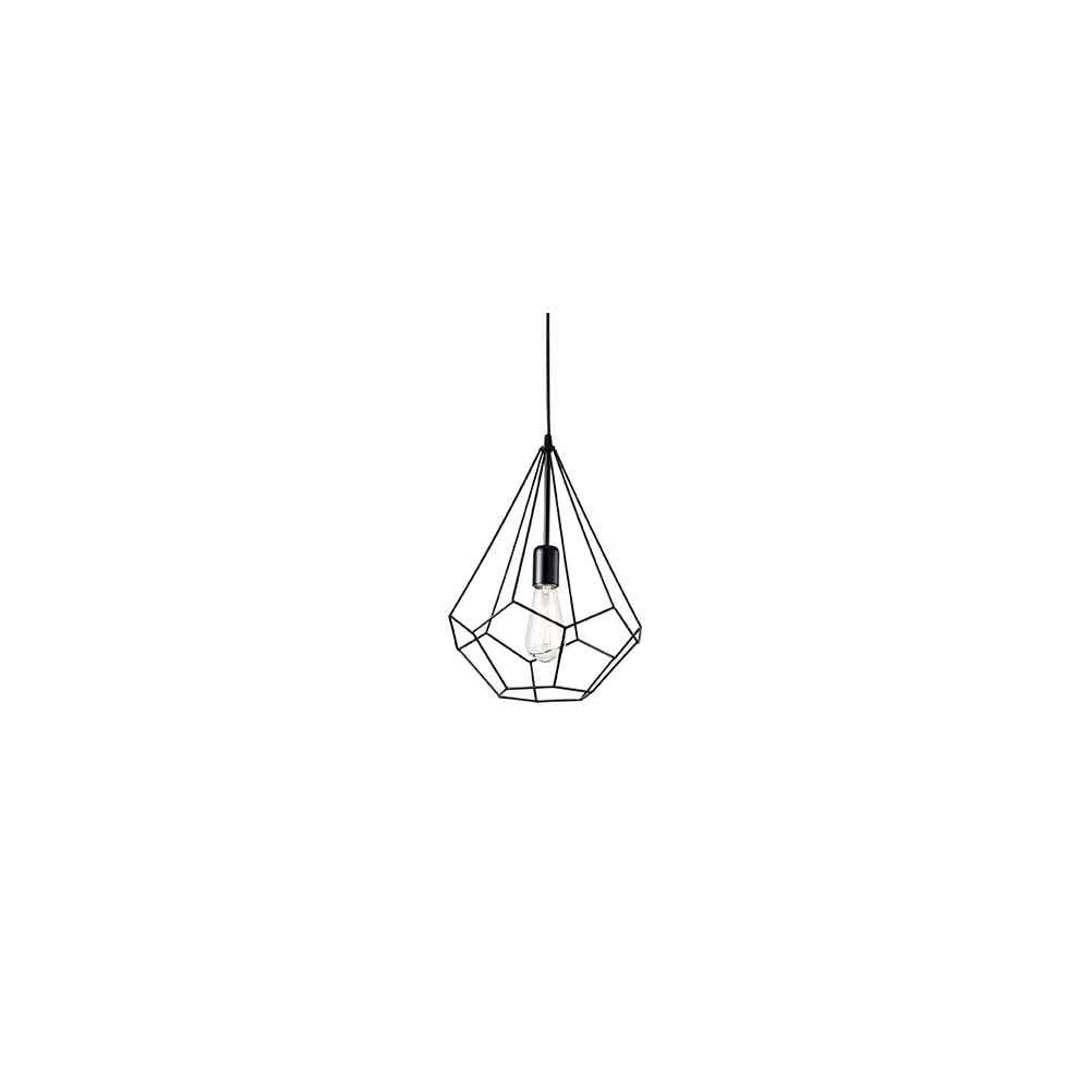 Ampolla Black Single Geometric Wire Cage Pendant