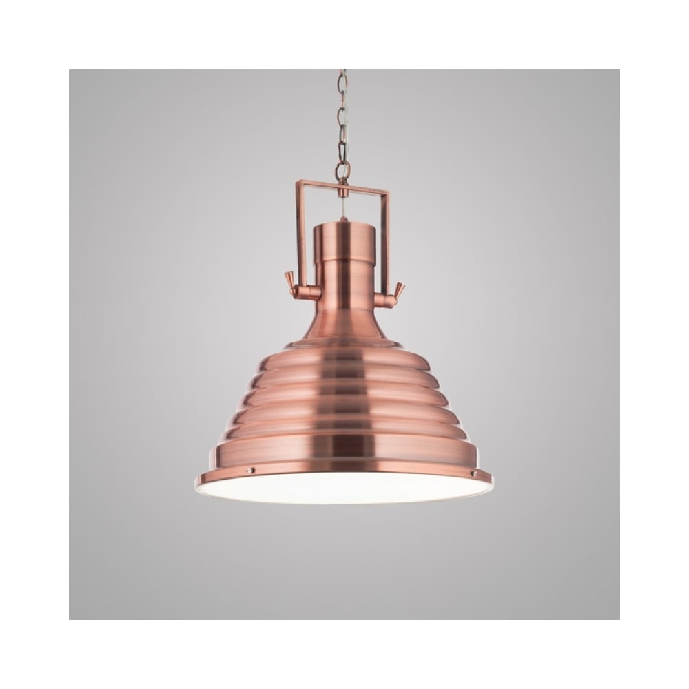 Copper Industrial Fisherman 48cm Dome Pendant Light