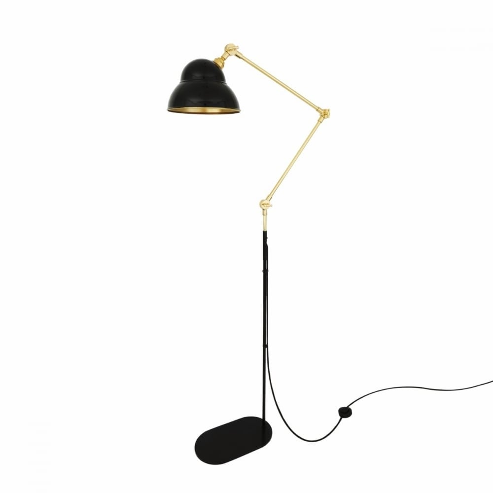 Sliema Floor Lamp Polished Brass & Matt Black