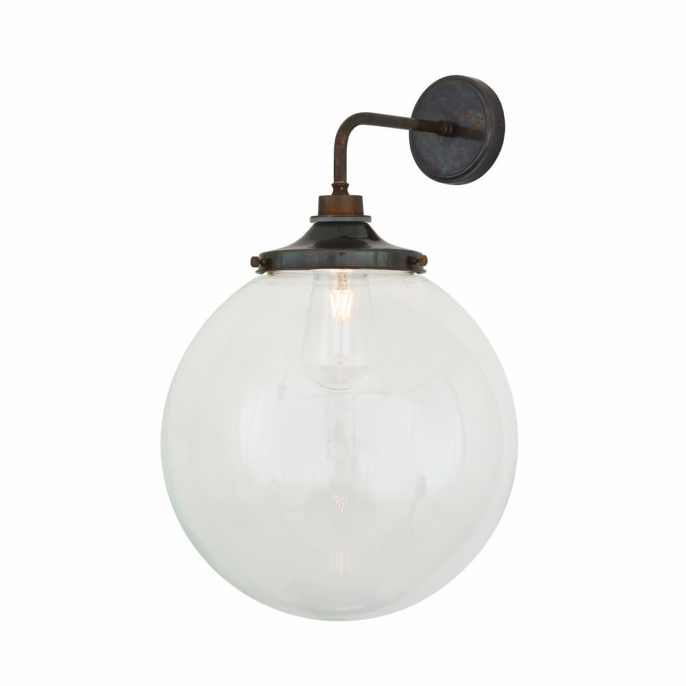 Laguna Antique Steel Glass Ball Wall Light