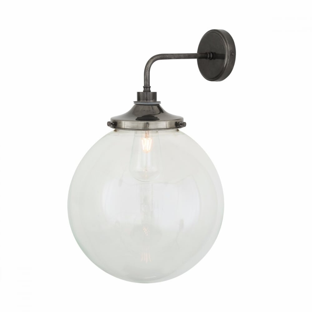 Laguna Antique Steel Glass Ball Wall Light