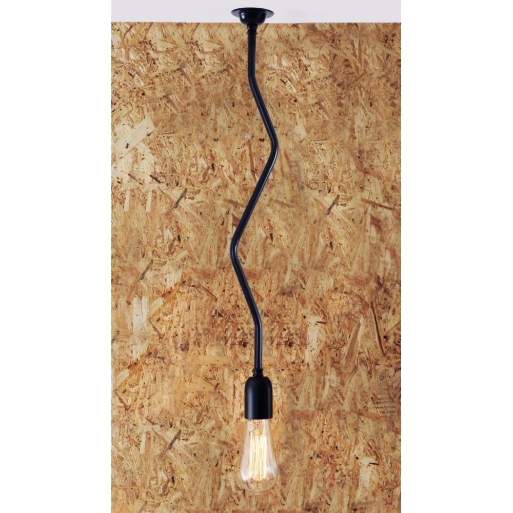 Powell B - Quirky Artsy Minimalist Pendant Light - Powder Coated Black