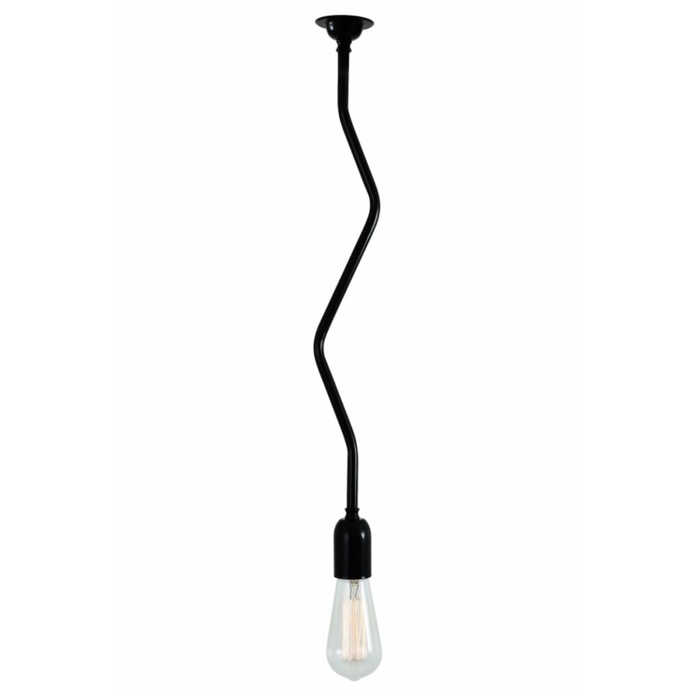 Powell B - Quirky Artsy Minimalist Pendant Light - Powder Coated Black