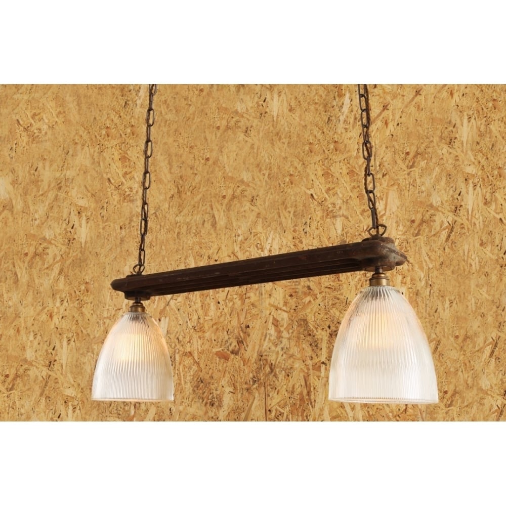 Rad Double Rustic Radiator Glass Shades Ceiling Bar Pendant