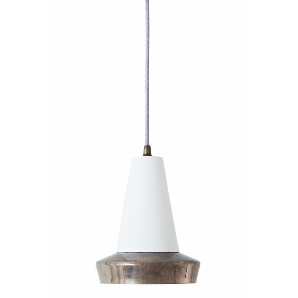 Malabo Antique Silver and White Ceiling Pendant