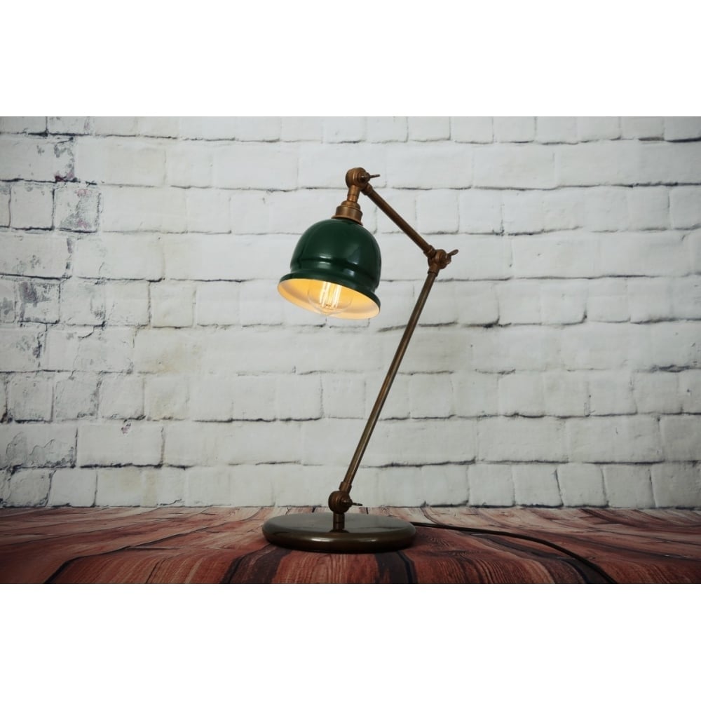 Nico Table Lamp, Antique Brass & Black Shade