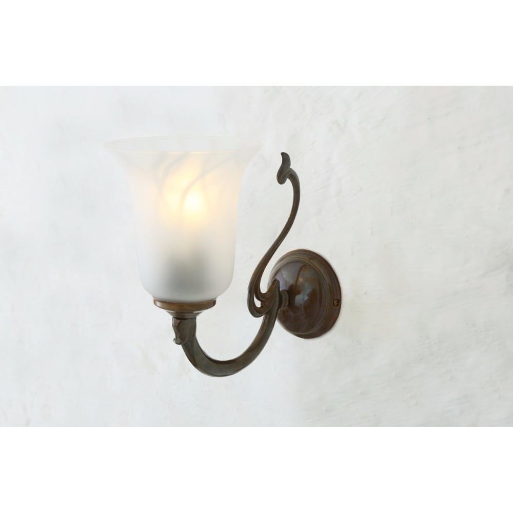 Brisbane Vintage Glass Shade Candle Wall Light