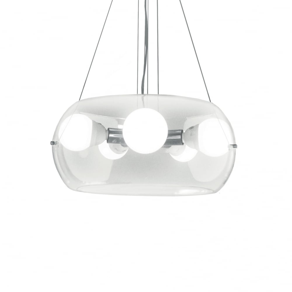 Audi 5 Globe Pendant with Clear Glass Bowl Cover