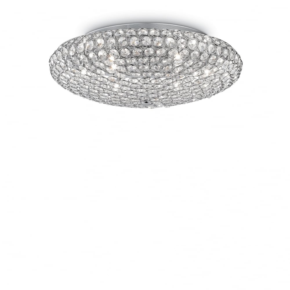 King 9 Bulb Chrome Ceiling Light