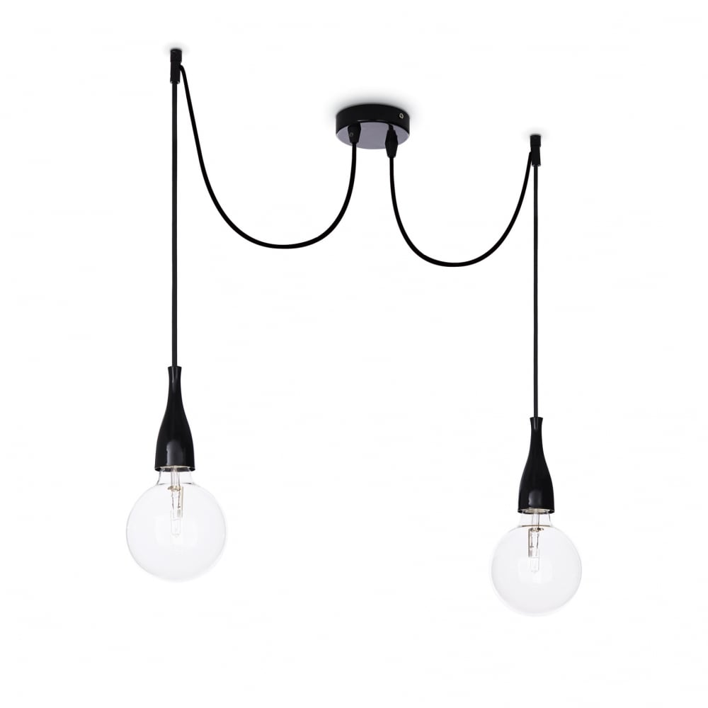 Minimal 2 Bulb Pendant Light White Opaco