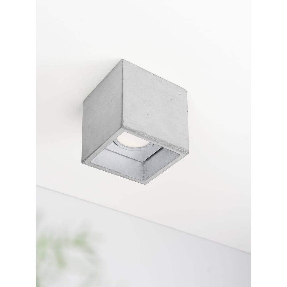 Quirky Concrete Light Grey and Silver Ceiling Spot Light