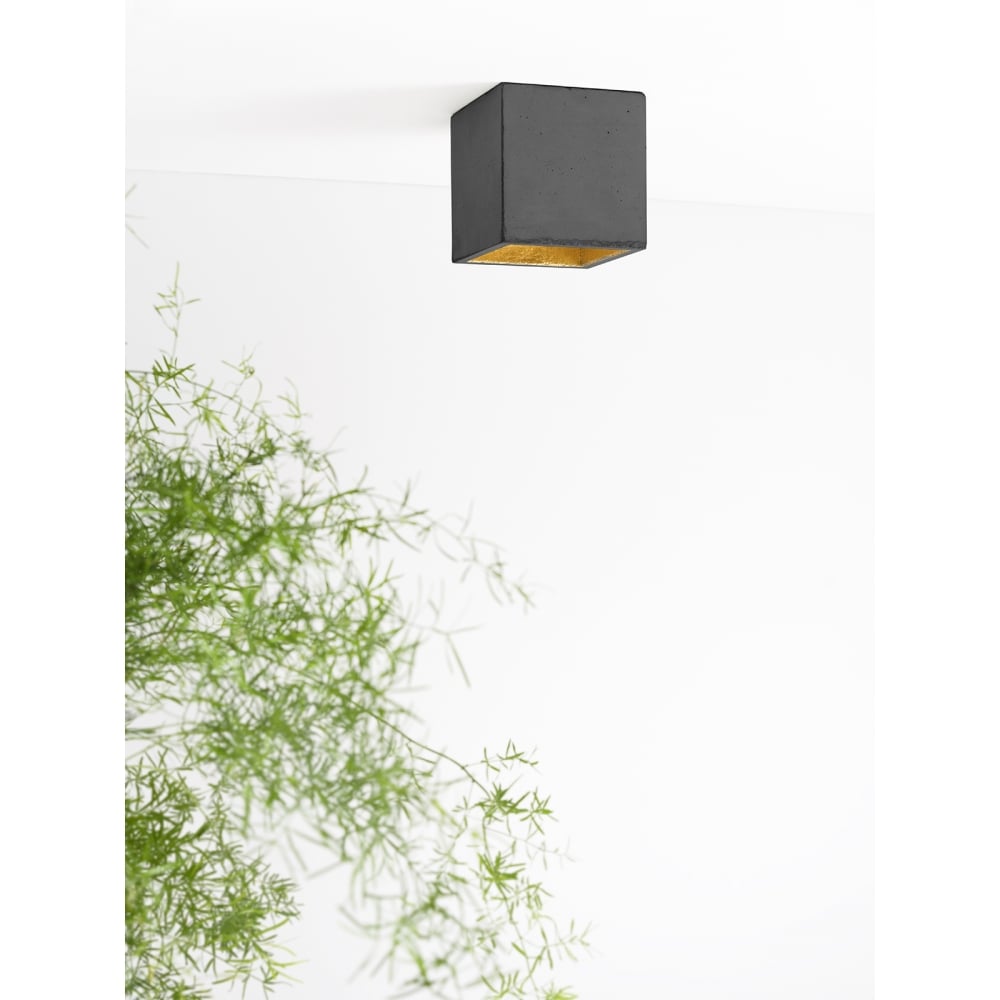 Quirky Concrete Dark Grey and Gold Ceiling Spot Light