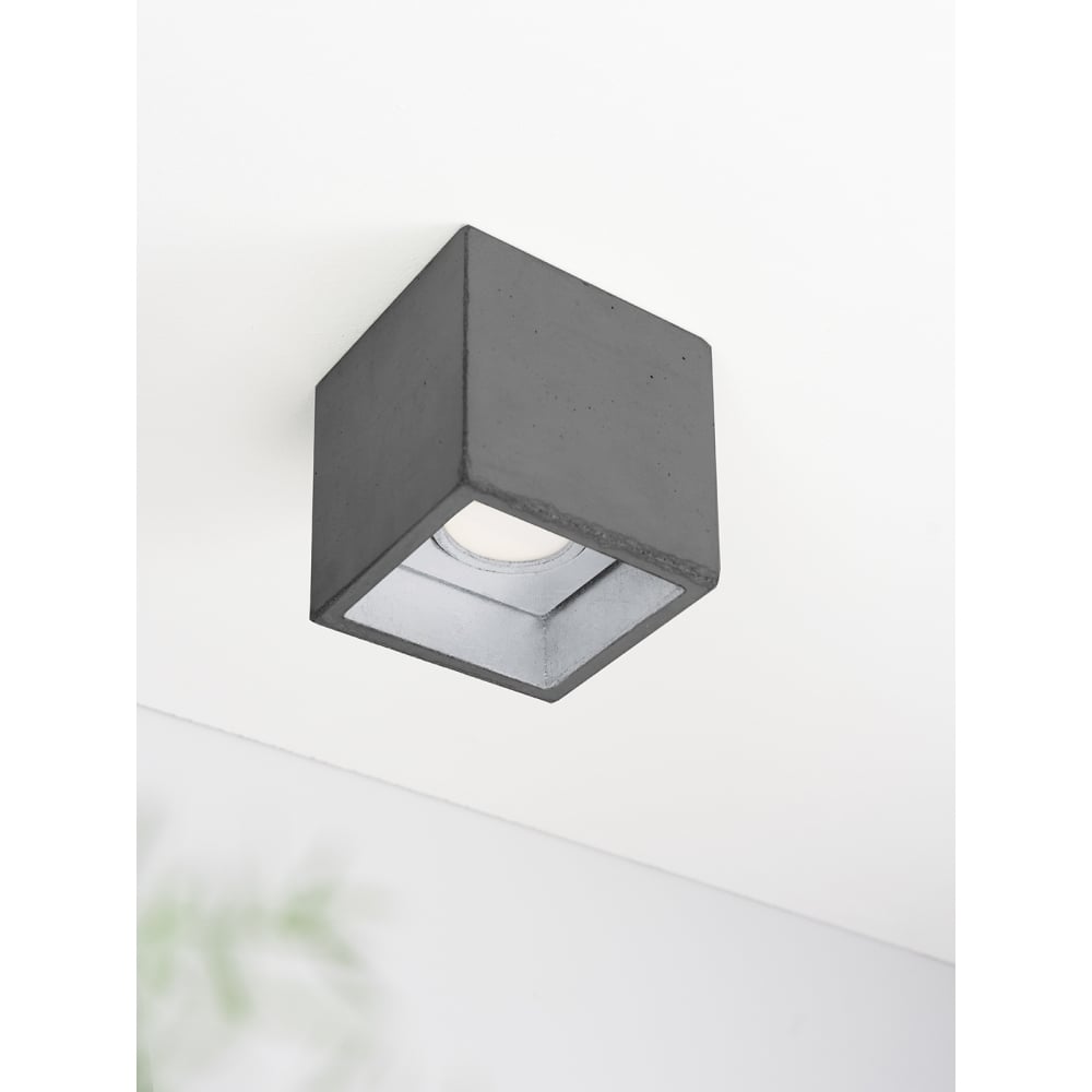 Quirky Concrete Dark Grey and Silver Ceiling Spot Light