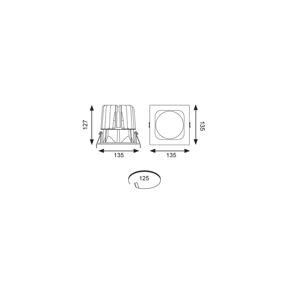 28.5W Unity 125 Square 4000K LED Downlight