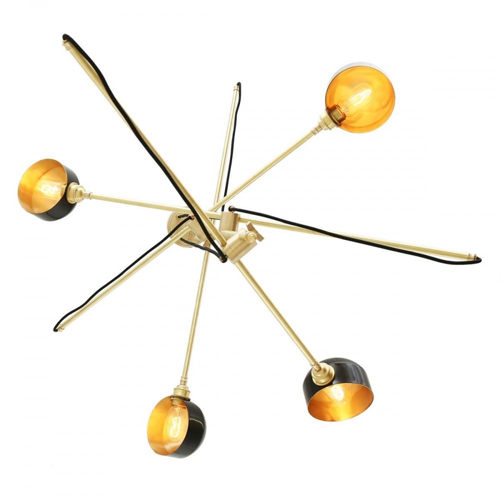 Kingston Modern Black and Gold Adjustable Chandelier