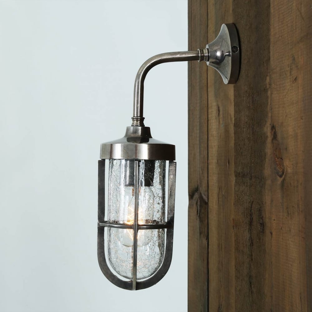 Industrial Indoor and Porch Wall Light with Glass Shade AB