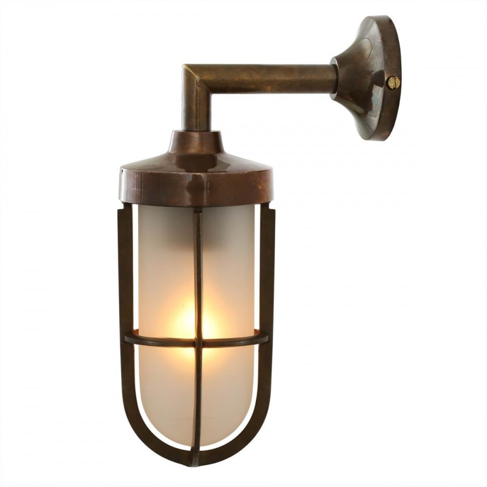 Cladach Wall Light, Antique Brass, Clear Glass