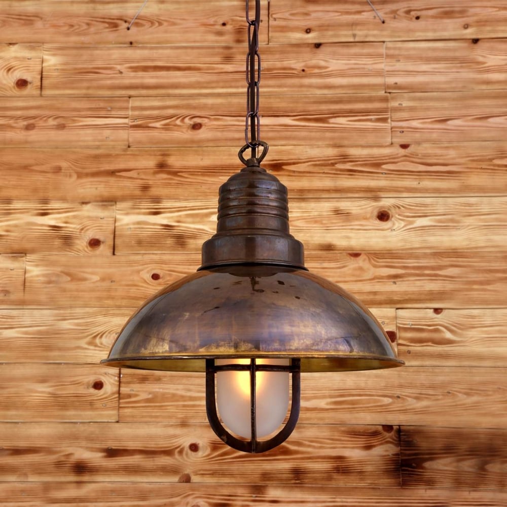 Tirana Deck Pendant Light, Ant Brass