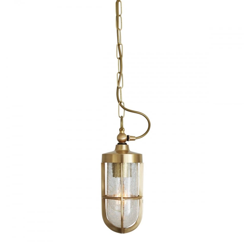 Oregon A - Nautical Style Clear Pendant Light - Antique Brass