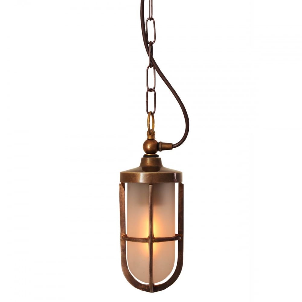 Oregon A - Nautical Style Clear Pendant Light - Antique Brass