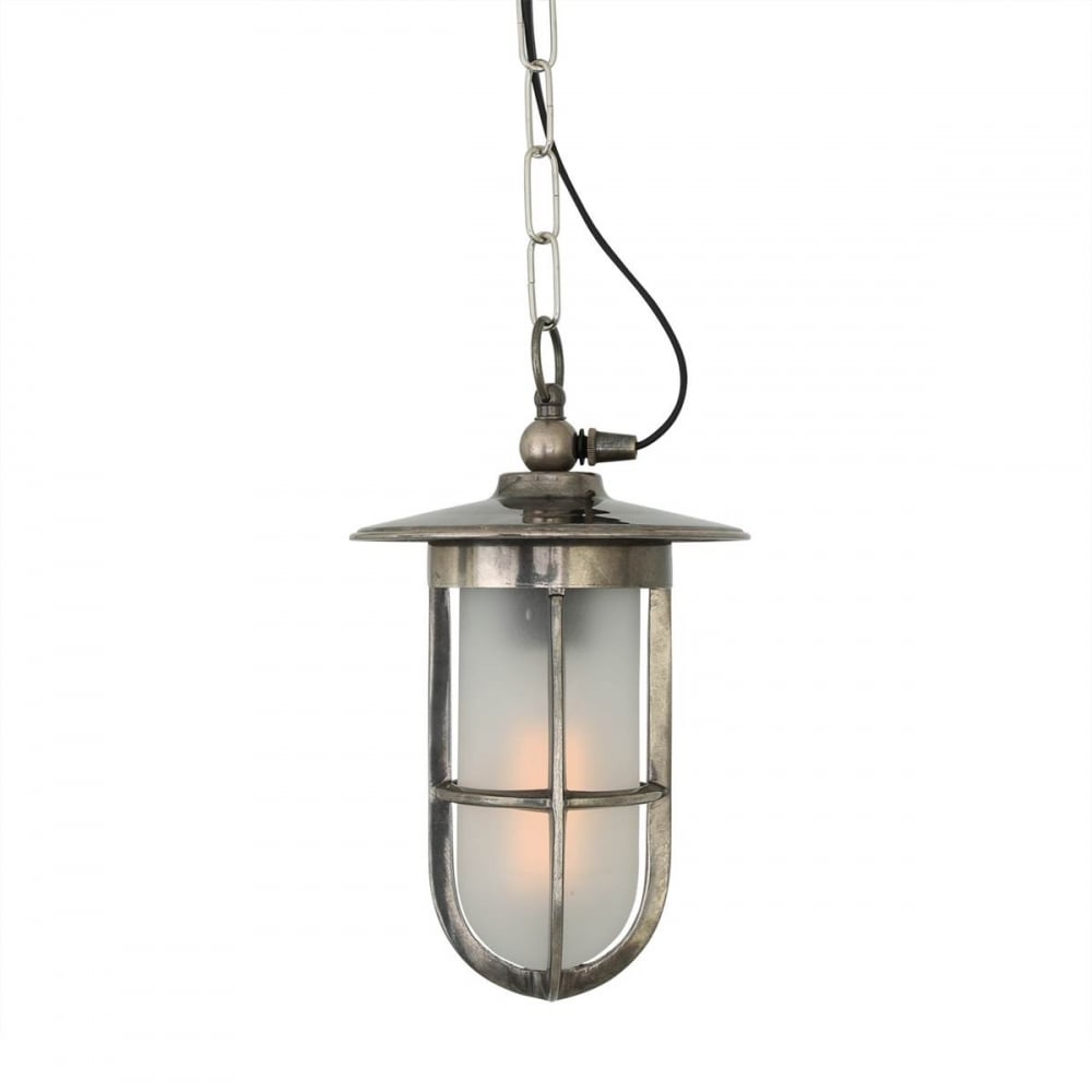 Asmara - Antique Nautical Style Well Glass Pendant Light - Antique Brass