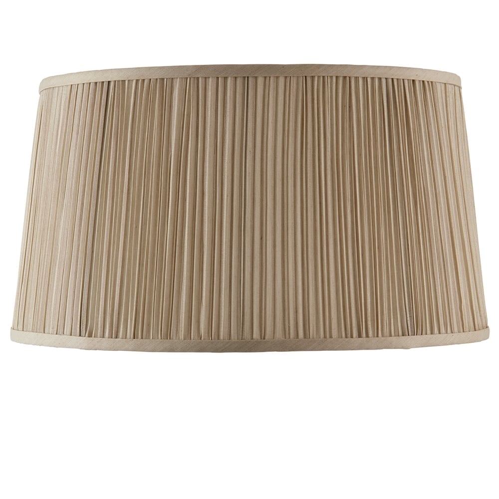 Kemp 17 Inch Shade With Pleated Beige Faux Sil