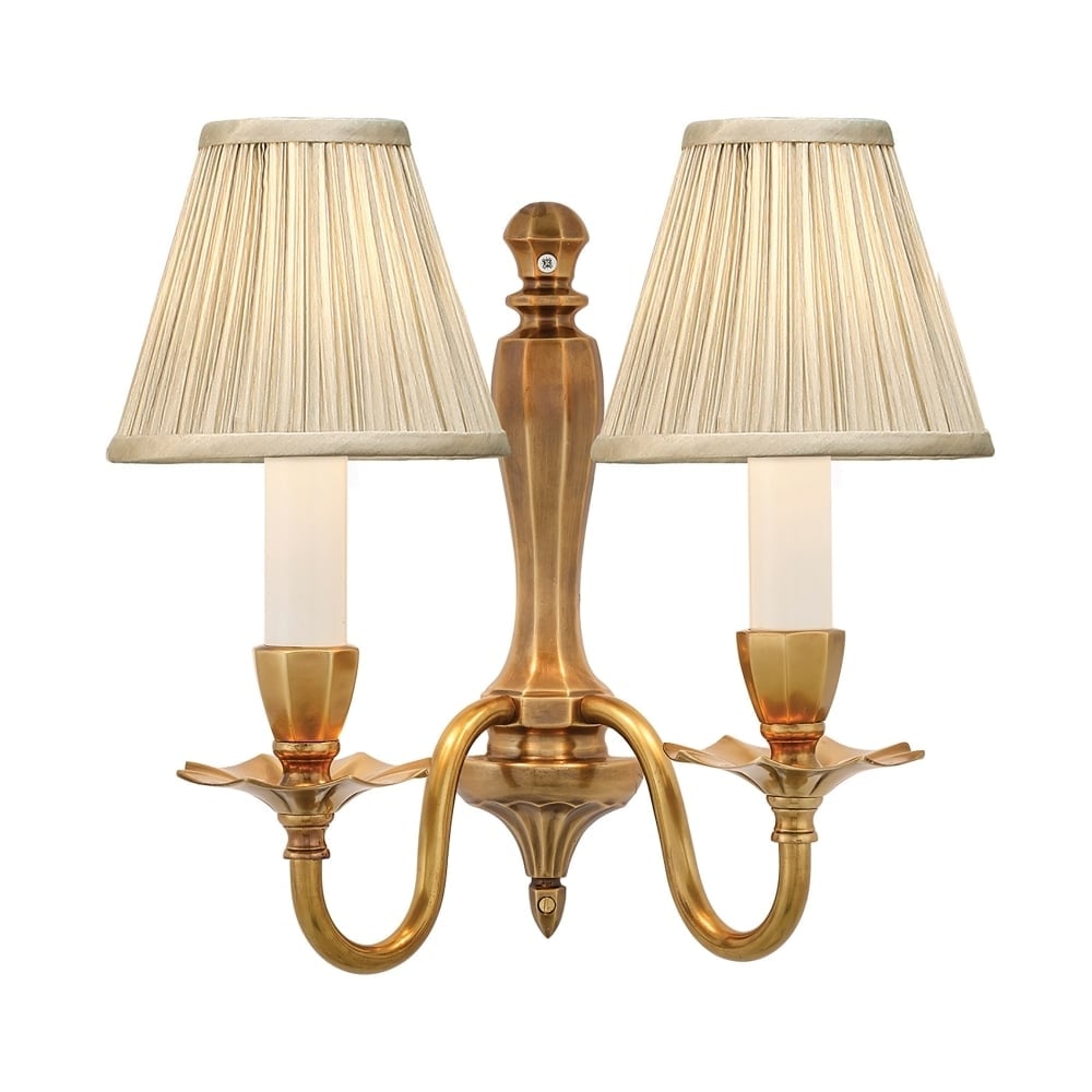 63793 Asquith 2 Light Solid Brass Wall Fitting In A Mel