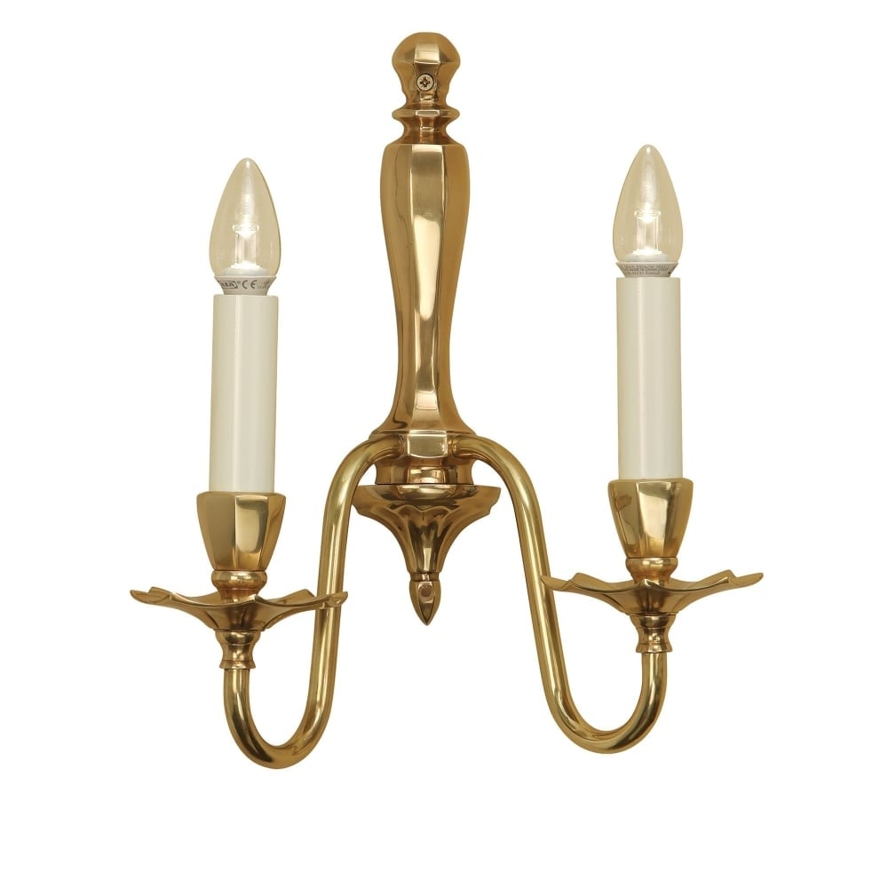 Asquith 2 Light Solid Brass Wall Fitting In A