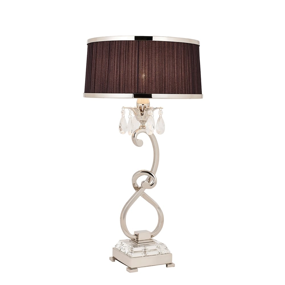 70822 Oksana Table Lamp In Nickel Finish With Crystal D