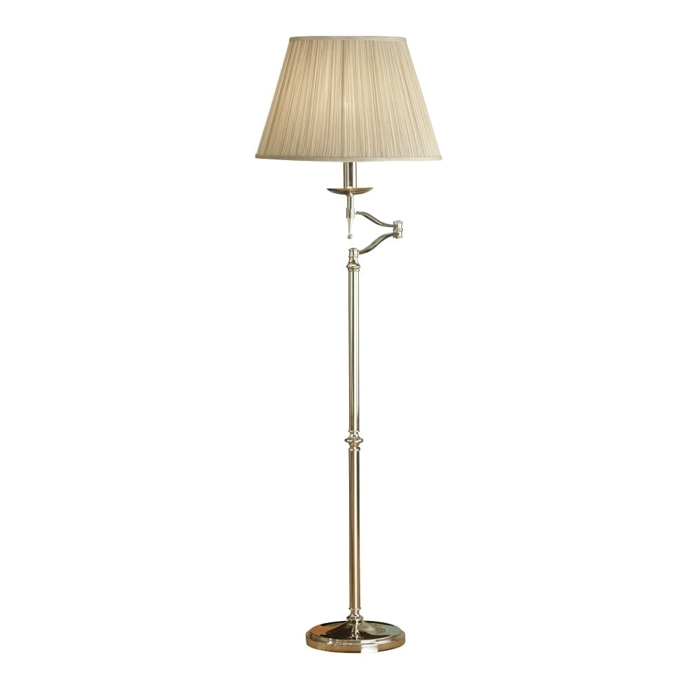 Stanford Single Light Swing Arm Floor Lamp In Pol