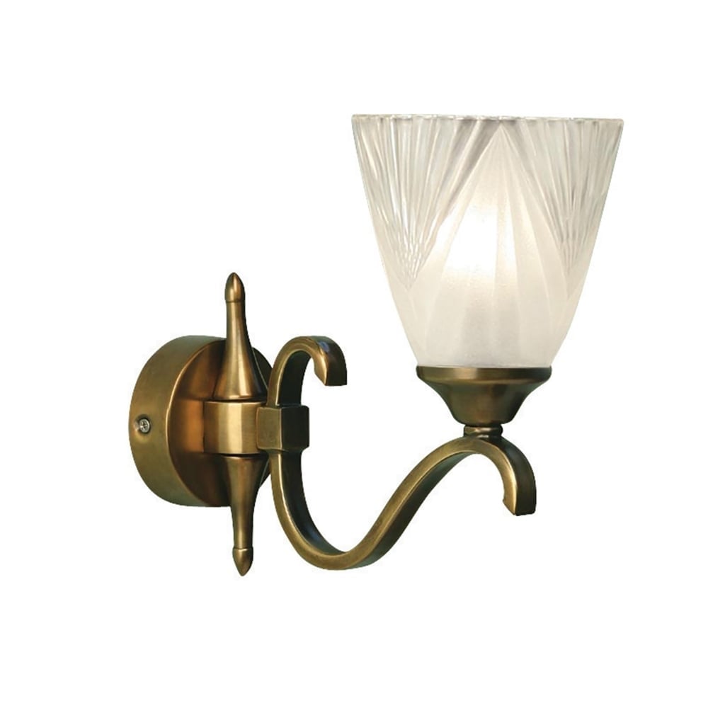 Columbia Single Light Antique Brass Wall Fitting